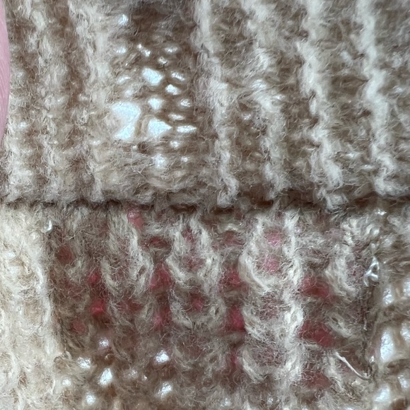 Pink Lily brown striped long open front cardigan neutral fall M casual knit - Picture 6 of 8